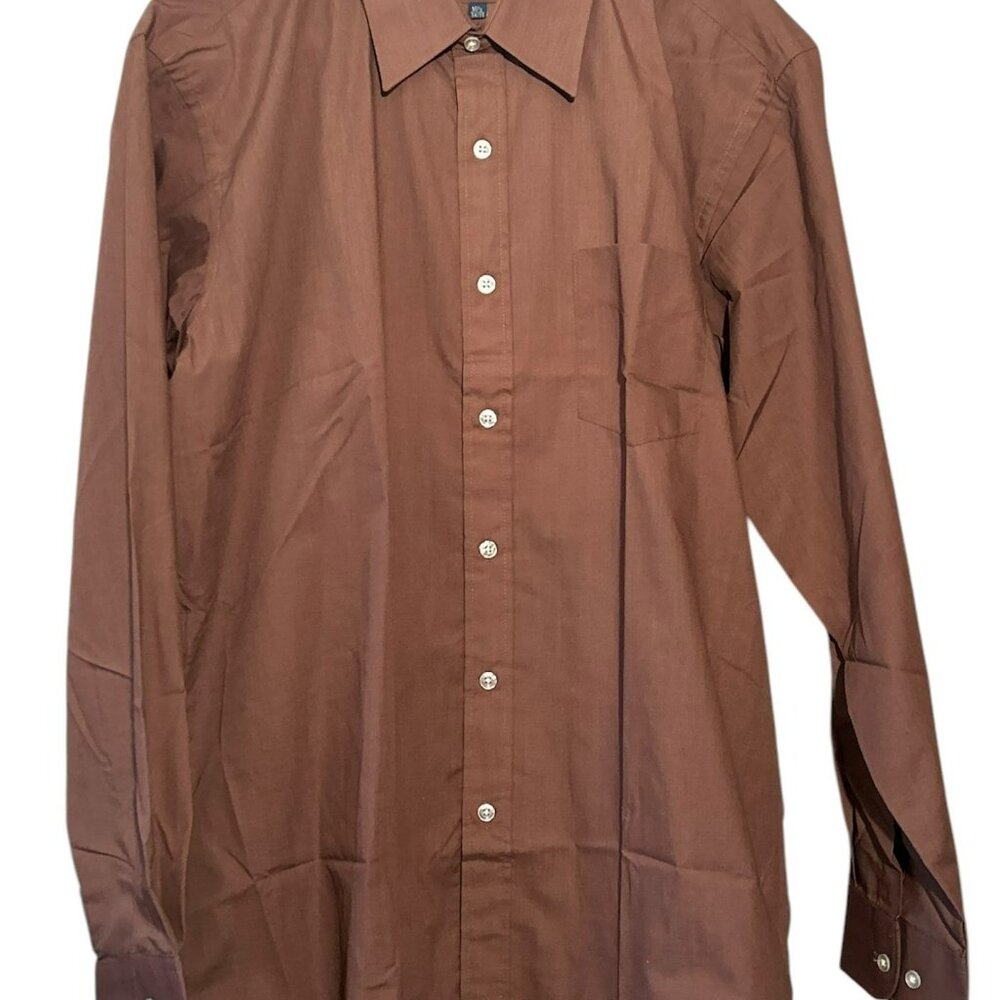 Vintage 70’s Towncraft Mens Casual Dress Shirt Burgundy Size 16 1/2” 34/35 NWOT